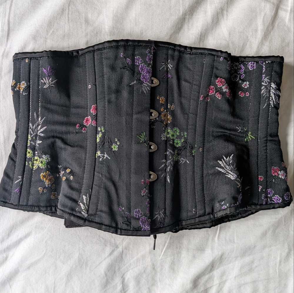 Orchard Corset Floral Brocade Steel Boned Underbust Corset - Picture 2 of 10